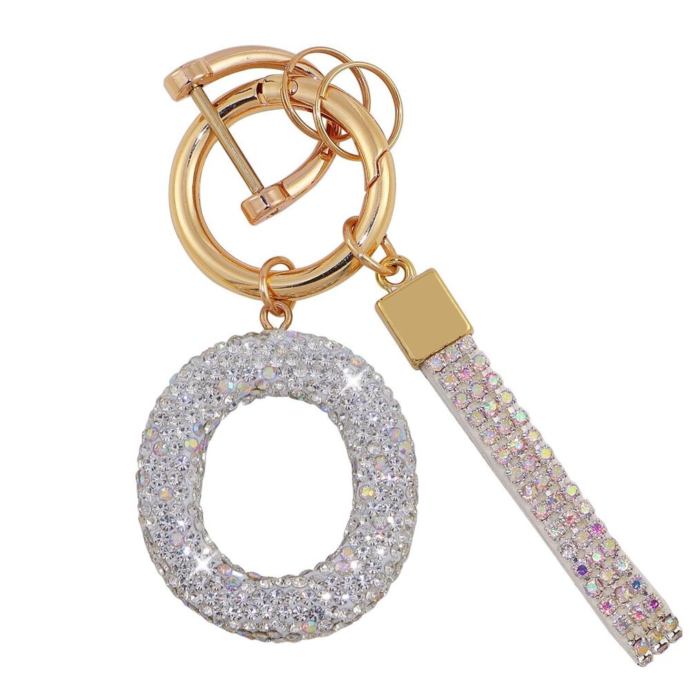 3013 Initial Letter Keychains Cute Keychain Girl Pink Crystal Bling Car Key